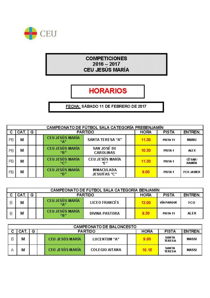 HORARIOS EQUIPOS 11-2-