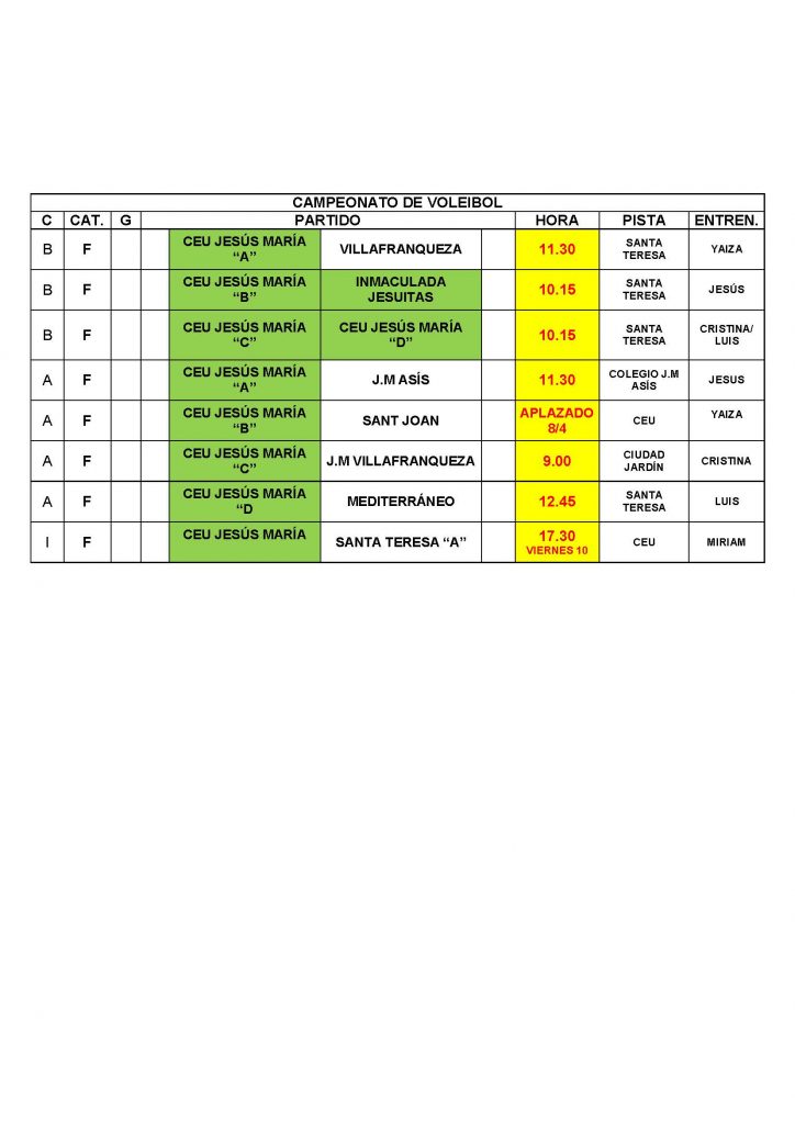 HORARIOS EQUIPOS 11-3-20172