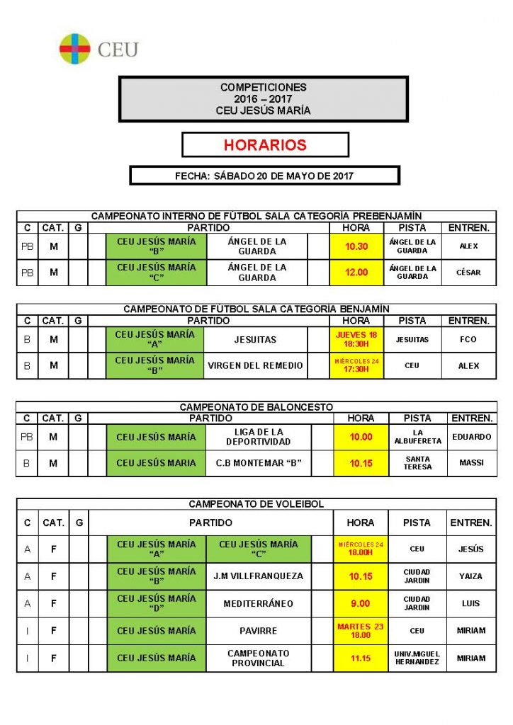 HORARIOS EQUIPOS 20-5-2017